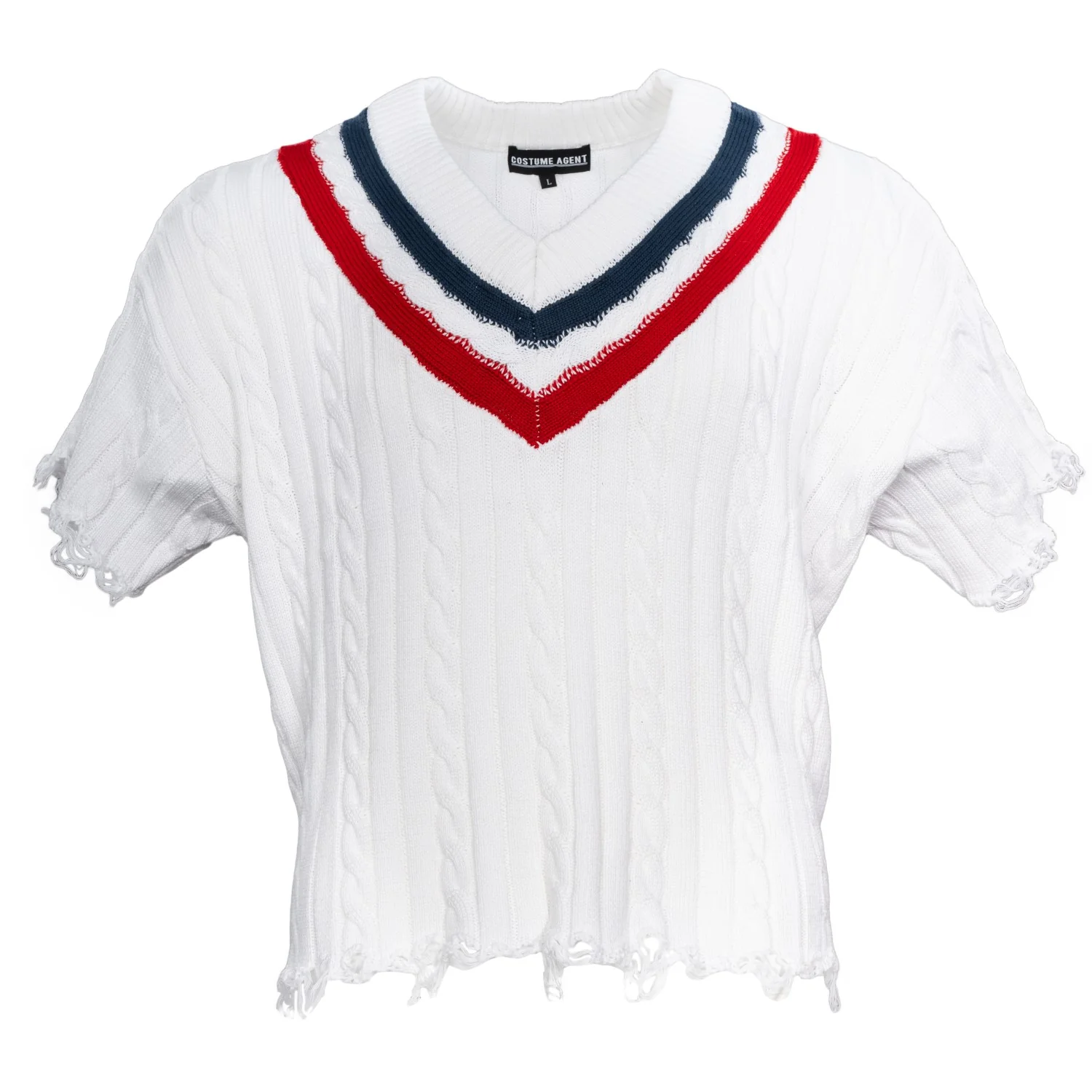 Distressed Knit Sweater Costume Top for Halloween and Cosplay